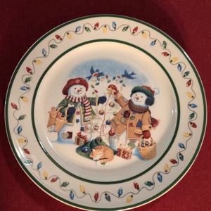 Longaberger Flurry & Snowball Christmas Plate 1999